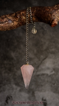 Hexenshop Dark Phönix Rosenquarz Pendel facettiert